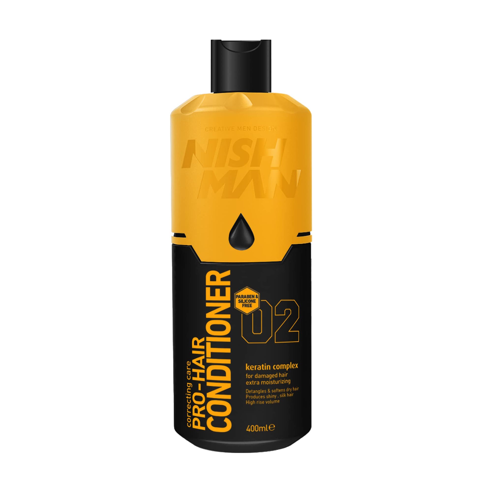 Чоловічий кондиціонер для волосся Nishman Pro-Hair Conditioner з комплексом кератину, 400 мл